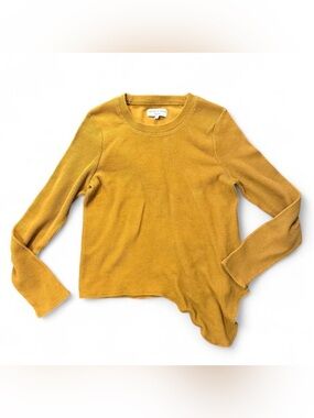 Madewell Ribbed Long Sleeve Tee in Mustard